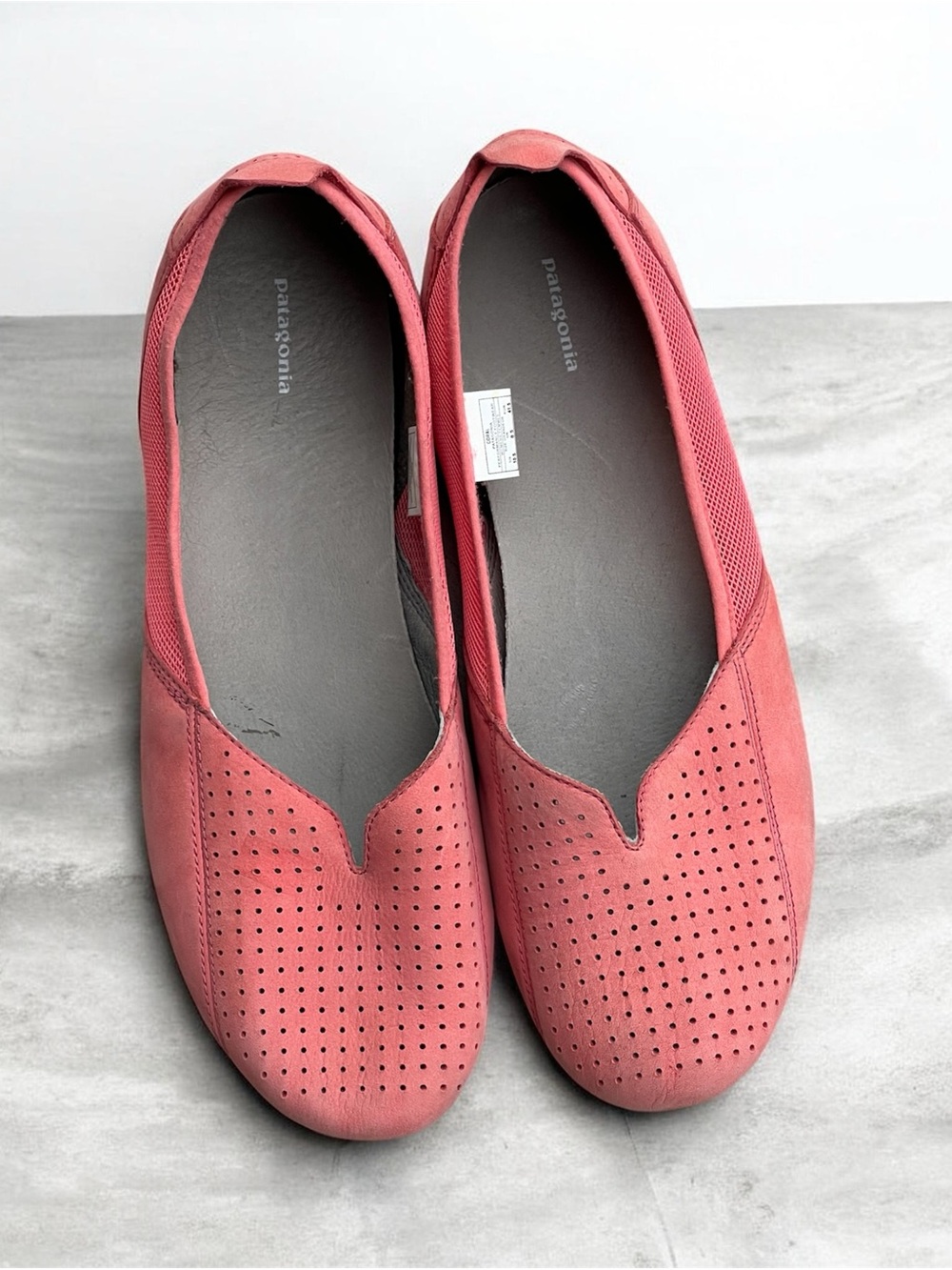 Patagonia Maha Ballet Flats Shoes Womens Size 10.5 Pink Leather Mesh Slip On